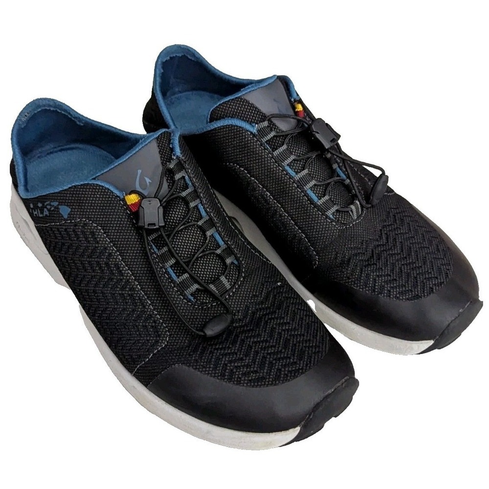 OluKai Mens 'Inana Shoes Slide Heel Drawstring Wet Grip Athletic Black Size 8.5M